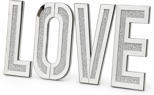 Mirrored diamond love - mirrored, letters
