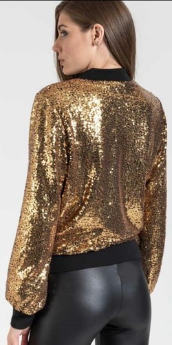 Women sequin glitter bomber - women,