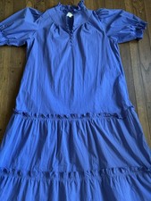 POMANDER PLACE by Tuckernuck Selena Maxi Dress Azure Blue - Puff Sleeve - 3XL