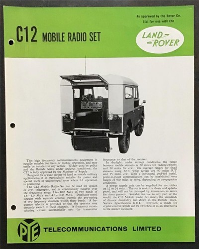 Land rover c12 mobile radio - land,