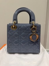Patent Cannage Small Lady Dior Cloud Blue
