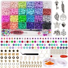 12250 Pcs Clay Beads for Jewelry Making Bracelet Kit Set Flat Polymer Beads KIDs