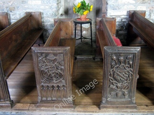 Photo 6x4 carved oak - carved, pews