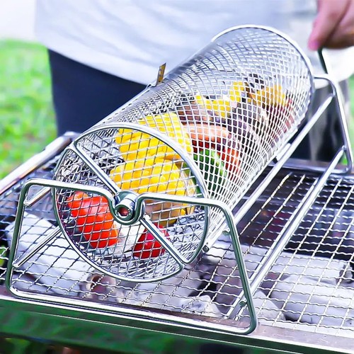 Stainless steel rolling bbq - steel,