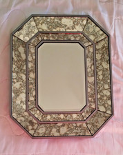 Stunning Silver Grey Octagonal Venetian Style Distressed Dressing Table Mirror