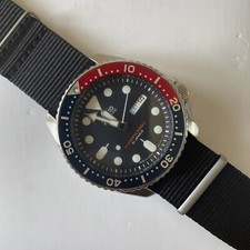 SEIKO DIVERS SKX009 7S26 0020 REPLACEMENT BLACK NATO STRAP UK SELLER 22MM PEPSI