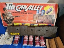 Vintage 1976 Ideal, Tin Can Alley Electronic Target Game & 5 Cans