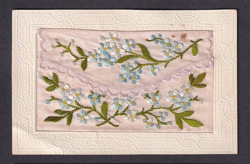 Ww1 embroidered silk - silk, postcard