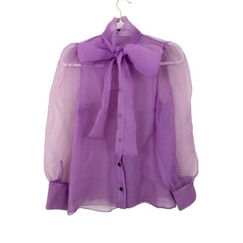 Zara semi sheer lilac organza - lilac,