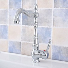Deck Mounted Swivel Spout Basin Faucet Chrome Brass Kitchen Sink Taps Dsf646