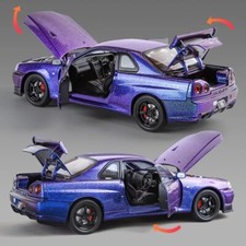 1:24 Nissan Skyline R34 1/24 Scale Diecast Model Car Toy Collectible Kids Gift