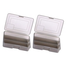  2pcs Portable Fishing Tool Boxes 3 grid Transparent Fishing Gear Storage Holder