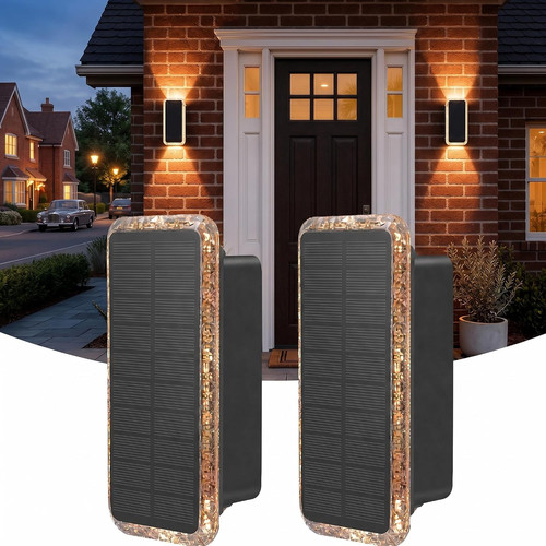Solar fence lights outdoor - solar,