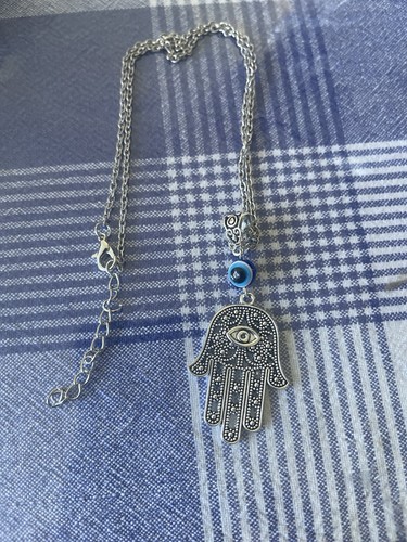 18inch silver hamsa pendant - silver,