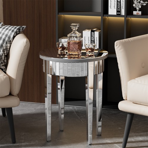 45cm mirrored bedside - mirrored, table