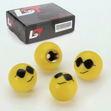 4x Valve Caps Tire Valve Cover Ball Smiley Sunglasses for JAGUAR