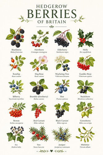 Hedgerow berries britain - hedgerow, of