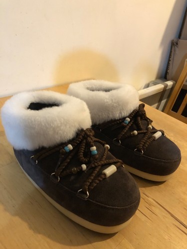 Moon boot suede beads - suede, mule