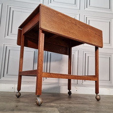 Vintage Oak Trolley Table Drop