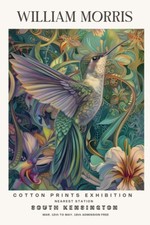 William Morris Hummingbird Vintage Cotton Prints Exhibition Wall Art Poster