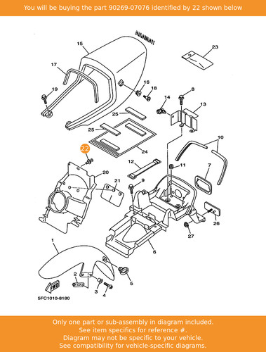 Yamaha rivet 90269 07076 - yamaha, 90269-07076