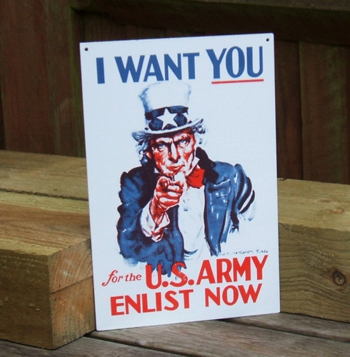 Enamel sign want - sign, i