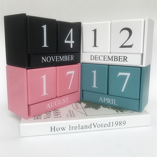 Building block calendar wooden - building,