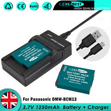 2Pcs Battery DMW-BCM13 For Panasonic Lumix DMC-TS6 TZ37 TZ40 TZ55 TZ60 + Charger