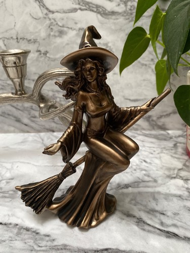 Witch riding broom - broom, cast