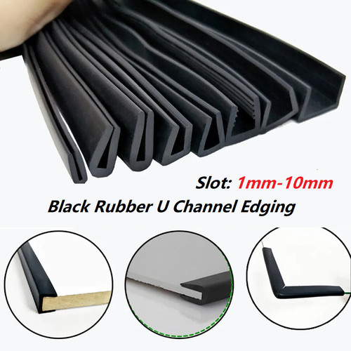 Black rubber channel edging - black,