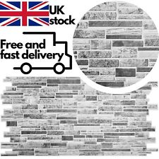 Modern Grey Stone Brick Wall Panelling Decorative PVC Plastic 3D Cladding Panels