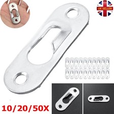 10-50PCS Heavy Duty Keyhole Picture Frame Hangers Two Hole Hanging Bracket Plate