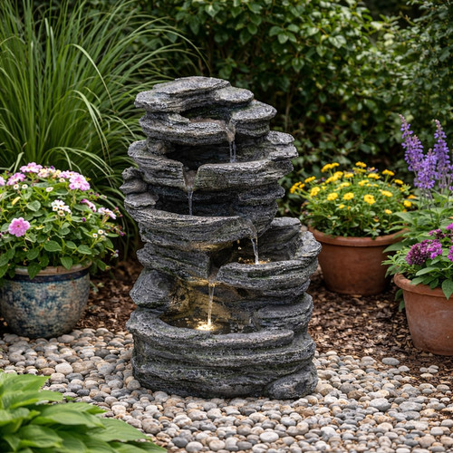 Water feature rock fountain - water,