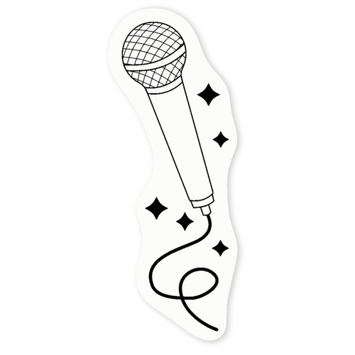 Microphone with glitter - 'microphone, glitter'