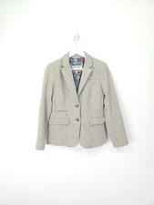 Joules Portman Jacket Size 10 Grey Blazer Hacking Speckled Wool Tweed Country