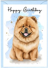 Chow Chow Dog (4"x 6") Birthday Card with blank inside - by Starprint