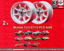 2 Cerchi Fiat Minilite 7x13 ET5 4x98 Wheels Felgen Lancia Beta Alfa Llanta Jante