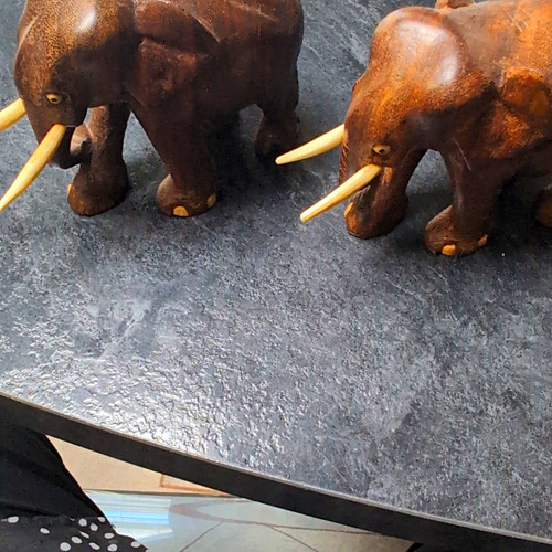 Hand carved wooden elephant - hand,