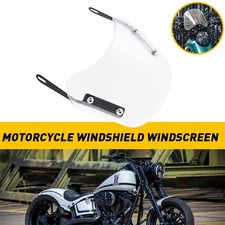For M5 5-7" Headlight Windshield Windscreen Smoked Bracket + Screws Deluxe Clear
