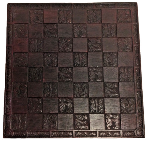 Vintage wooden chess board - wooden,