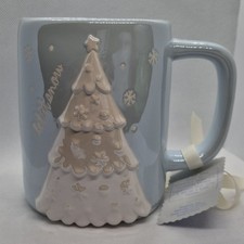 T.K Maxx/Homesense Blue Rae Dunn 'Let It Snow' Christmas Tree Themed Mug
