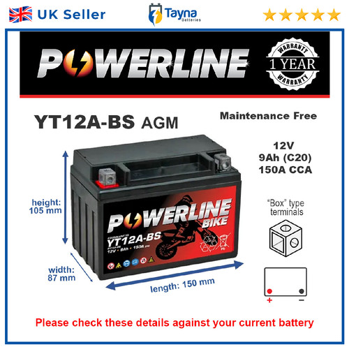 Powerline battery ct12a - battery, ct12a-bs