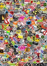 3 A4 Sticker bomb sheets JDMM EURO DRIFT VW stickerbomb car van ipad tablet 5
