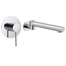 Chrome Round Bath Spout Wall Mounted 180° Swivel Bathtub Filler Mixer Tap Valve