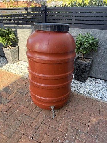 Terra cotta rain barrel gal - barrel, 55