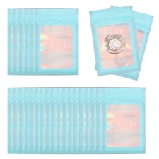 100 Pcs Anti Tarnish Jewelry Bags Pouch, 5.12 x 3.15 Inch, Laser Blue