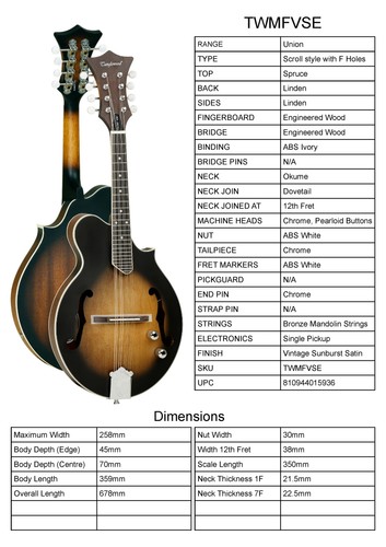 Mandolin tanglewood model - mandolin, by