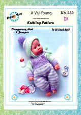 2 DOLLS KNITTING PATTERNS no 239 & 240 for a 8" doll 2 patterns by Val Young