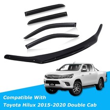 Bonnet Protector Guard Wind Deflector Body Kit For Toyota Hilux 2015-2020 Black