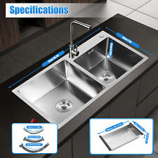 Double Bowl Stainless Steel Drop-in Kitchen Sink Dishwasher Vegetable Sink Home